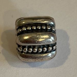 Pandora dots and ridges sterling silver clip charm